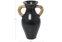 21" Black Ceramic Amphora Vase With Rattan Wrap Detail - Detail