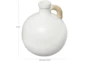 11" White Ceramic Jug Vase With Rattan Wrap Detail - Detail