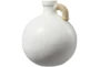 11" White Ceramic Jug Vase With Rattan Wrap Detail - Material