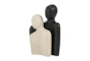 12" Cream + Black Paper Mache Nesting People Sculpture Set Of 2 - Material