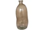 29" Brown Recycled Glass Spanish Organic Bottle Vase - Back