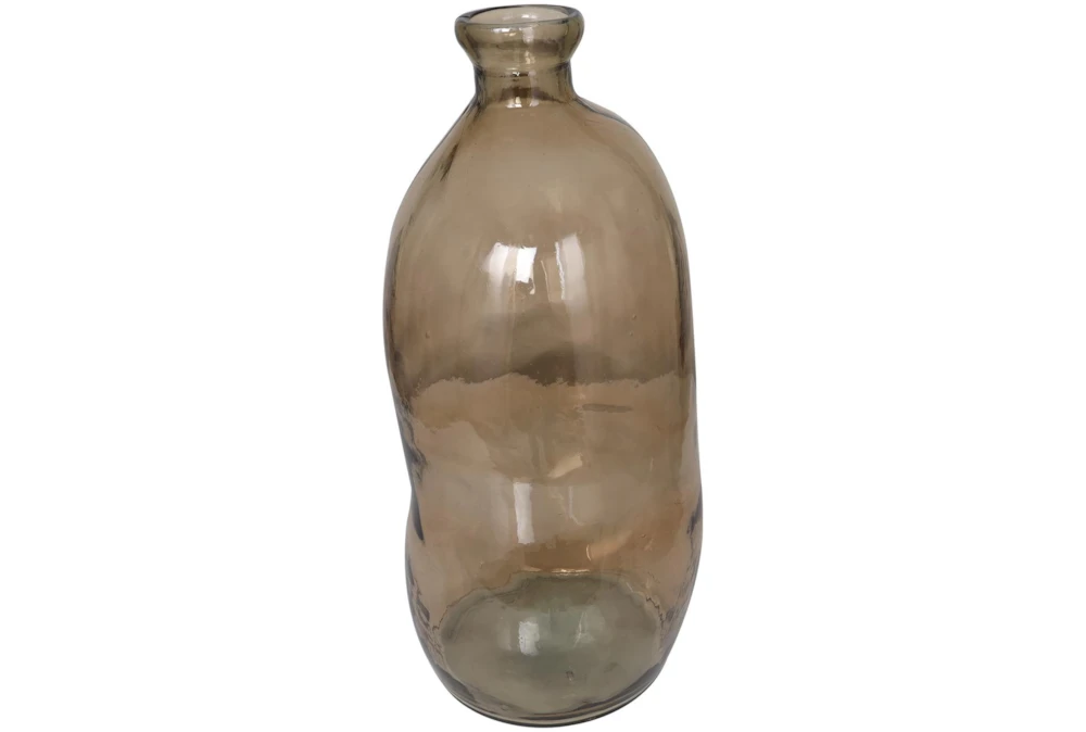 29" Brown Recycled Glass Spanish Organic Bottle Vase