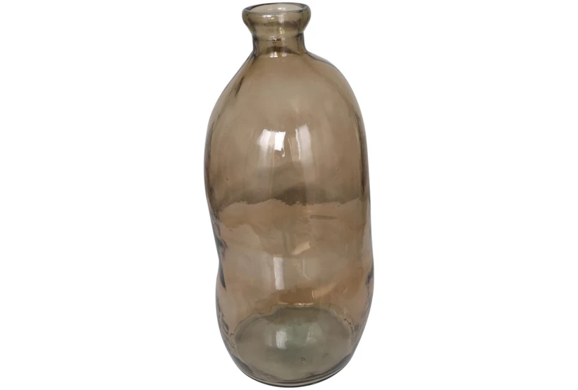29" Brown Recycled Glass Spanish Organic Bottle Vase - 360