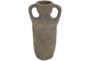 15" Brown Distressed Ceramic Amphora Vase - Back