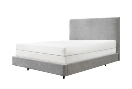 Nora Grey Queen Bed Upholstered Panel Bed - Main