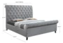 Kathy Grey Queen Upholstered Chesterfield Sleigh Bed - Detail