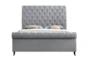Kathy Grey Queen Upholstered Chesterfield Sleigh Bed - Front