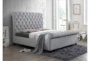Kathy Grey Queen Upholstered Chesterfield Sleigh Bed - Room