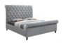 Kathy Grey Queen Upholstered Chesterfield Sleigh Bed - Signature