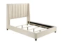 Amy White Queen Upholstered Shelter Bed - Slats