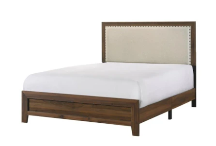 Milsie Brown Queen Upholstered Panel Bed