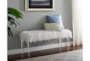 48" White Faux Fur + Lucite Bench - Room