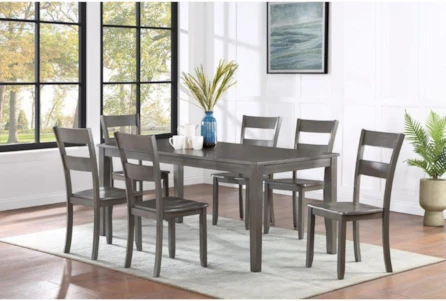 Rian 72" Kitchen Dining With Side Chair Set For 6