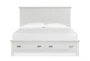 Catherine White California King Wood Storage Bed - Front