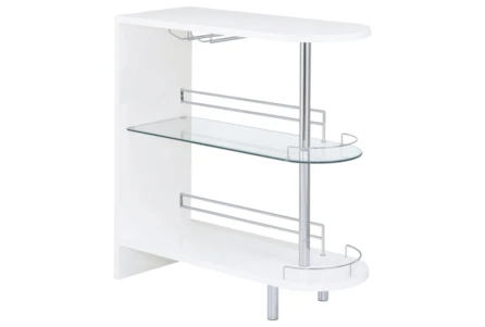 3-Tier Glossy White And Clear Bar