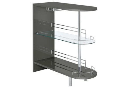 3-Tier Glossy Grey And Clear Bar - Main