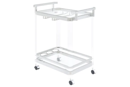 2-Tier Glass Clear Bar Cart - Main