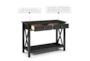 Dowler Black Console Table With Storage - Material