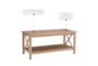 Dowler Natural Coffee Table With Storage - Material