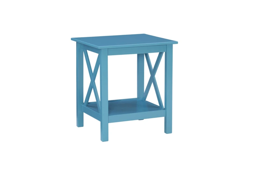 Dowler Teal End Table With Storage - 360