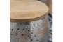 Carla Small Silver Storage Drum Round Coffee Table - Detail