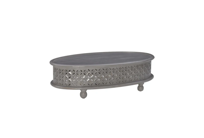 Isabella Grey Oval Coffee Table - 360