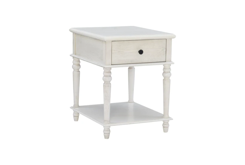 Pinson Wite Side Table With Storage - 360