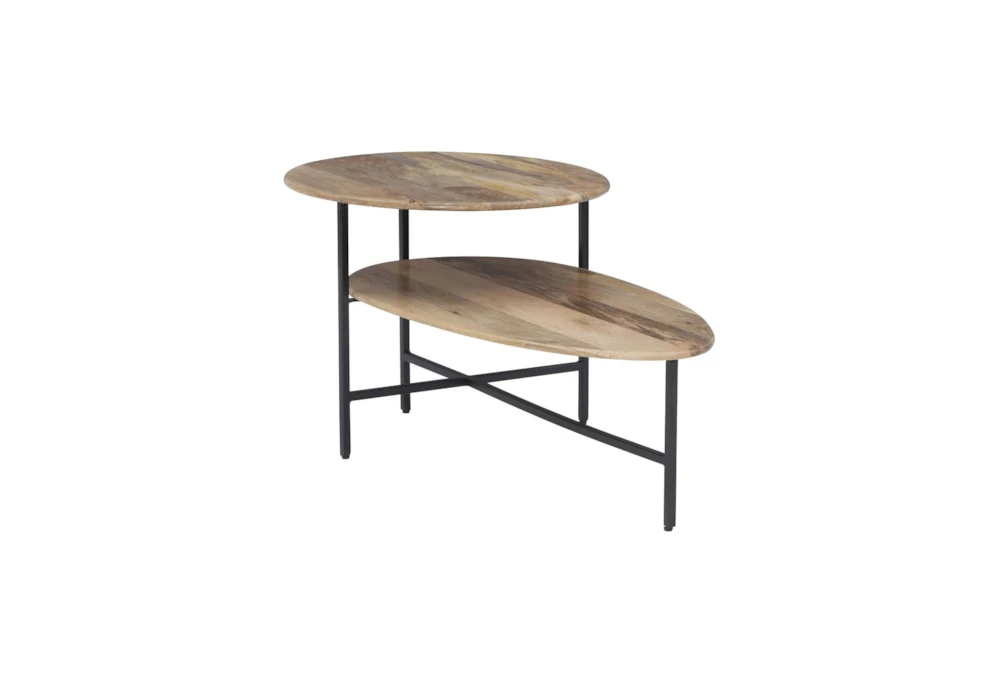 Clelland Natural Black Two Tiered Coffee Table