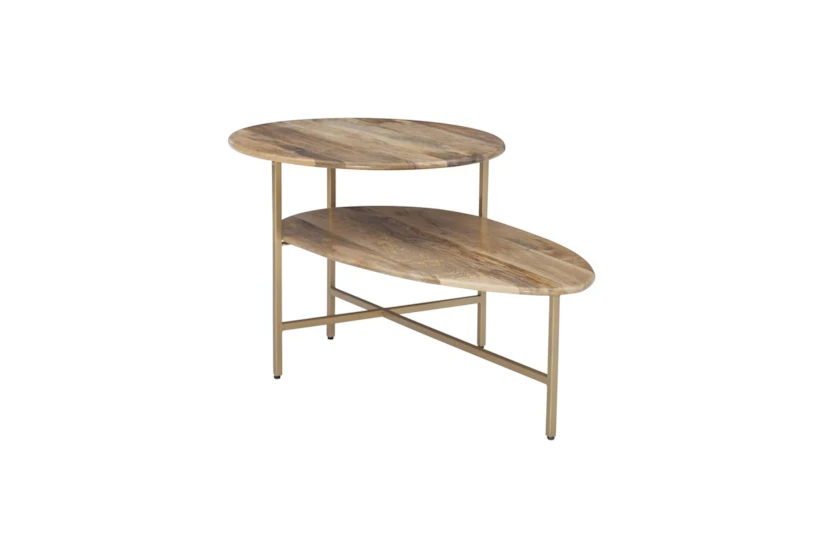 Clelland Natural Gold Two Tiered Coffee Table - 360