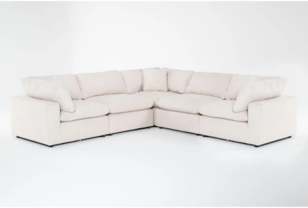 Zone Cream 5 Piece Modular Sectional with 3 Corners, 2 Armless Chairs - Main