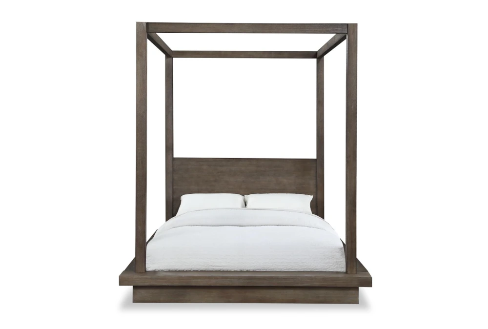 Maddox Queen Platform Wood Canopy Bed
