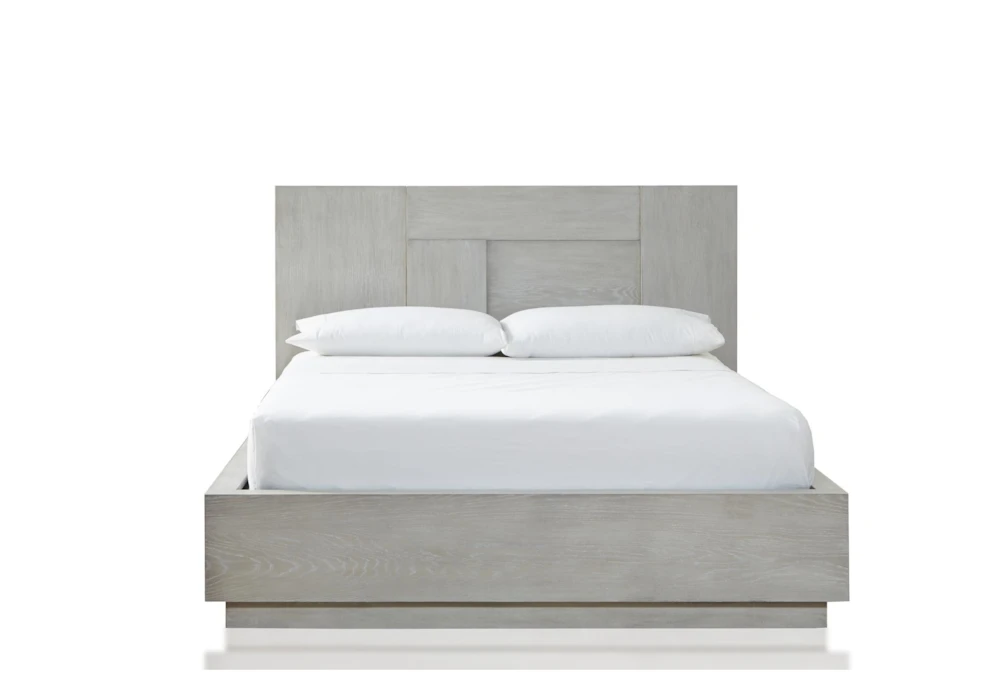 Damian Grey Full Wood Panel Bed