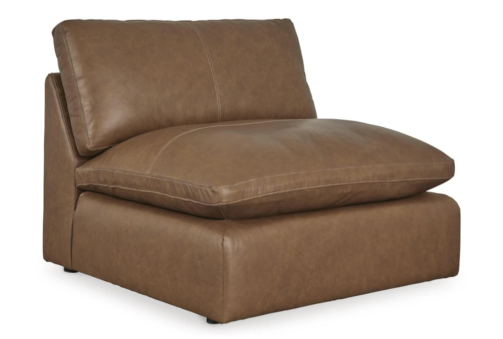 Emilia Caramel Leather Armless Chair