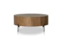 Noah Brown Drum Round Coffee Table - Front