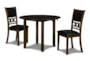 Joni 42" Brown Round Drop Leaf Dining Table Set For 2 - Signature