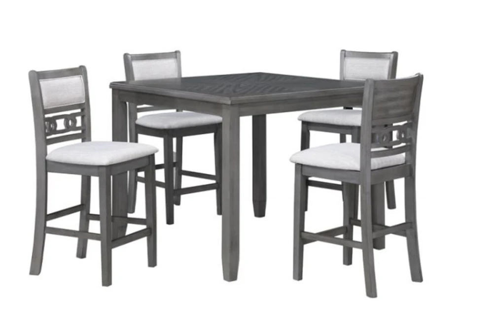 Joni 42" Gray Square Counter Table Set For 4