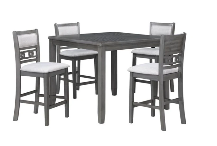 Joni 42" Gray Square Counter Table Set For 4 - 360