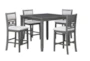 Joni 42" Gray Square Counter Table Set For 4 - Signature
