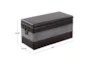 34" Modern Black + Grey Leather Storage Bench With Side Handles - Detail