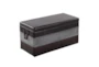 34" Modern Black + Grey Leather Storage Bench With Side Handles - Signature