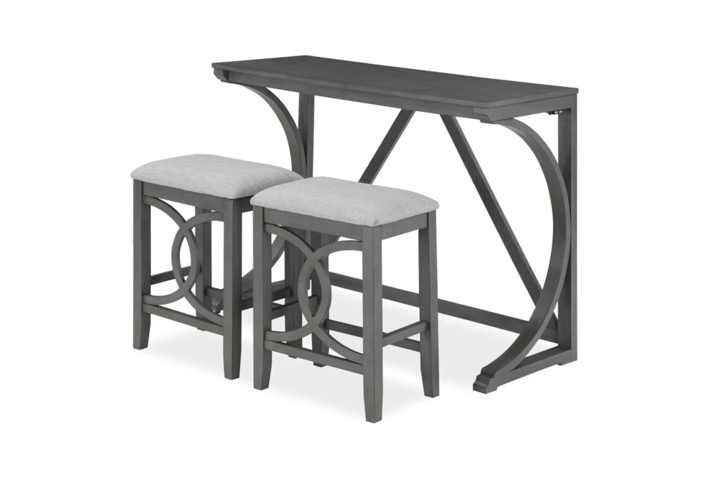 Izabella 47" Gray Counter Table Set For 2