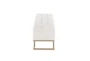41" Modern White Velvet Storage Bench With Gold Steel Legs - Side