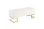 41" Modern White Velvet Storage Bench With Gold Steel Legs - Signature
