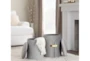 17" Silver Velvet Nesting Storage Bench With Gold Metal Accent Piece - Room