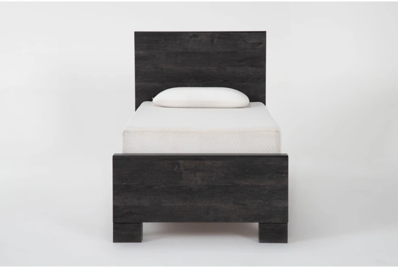 Derrie Black Twin Wood Panel Bed - 360