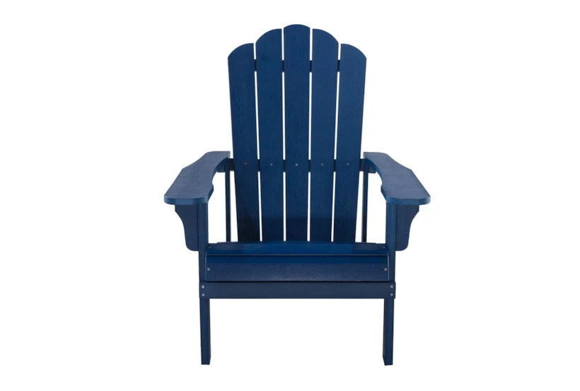 Scallop Backed Blue Outdoor Adironack Chair - 360