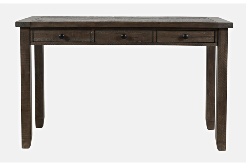 Madison County 50" Power Desk In Barnwood With 3 Drawers - 360