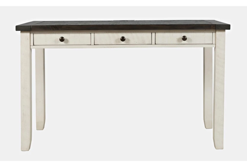 Madison County 50" Power Desk In Vintage White With 3 Drawers - 360