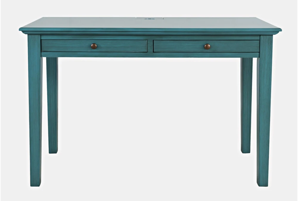 48" Craftsman Blue Power Desk With 2 Drawers