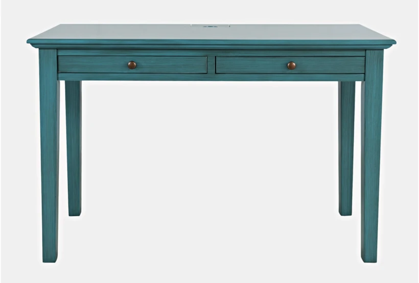 48" Craftsman Blue Power Desk With 2 Drawers - 360